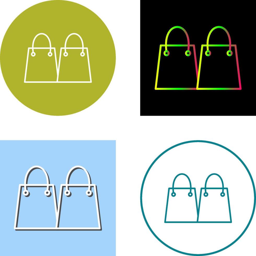 Unique Shopping Bags Icon Design vector