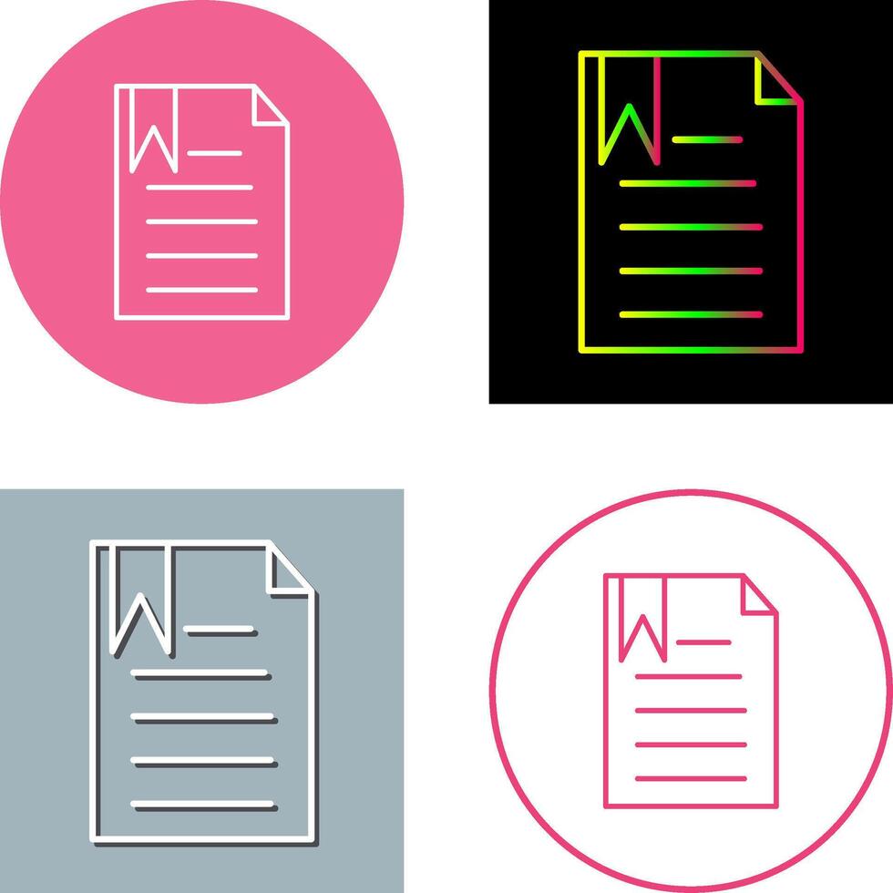 Unique Bookmarked Document Icon Design vector