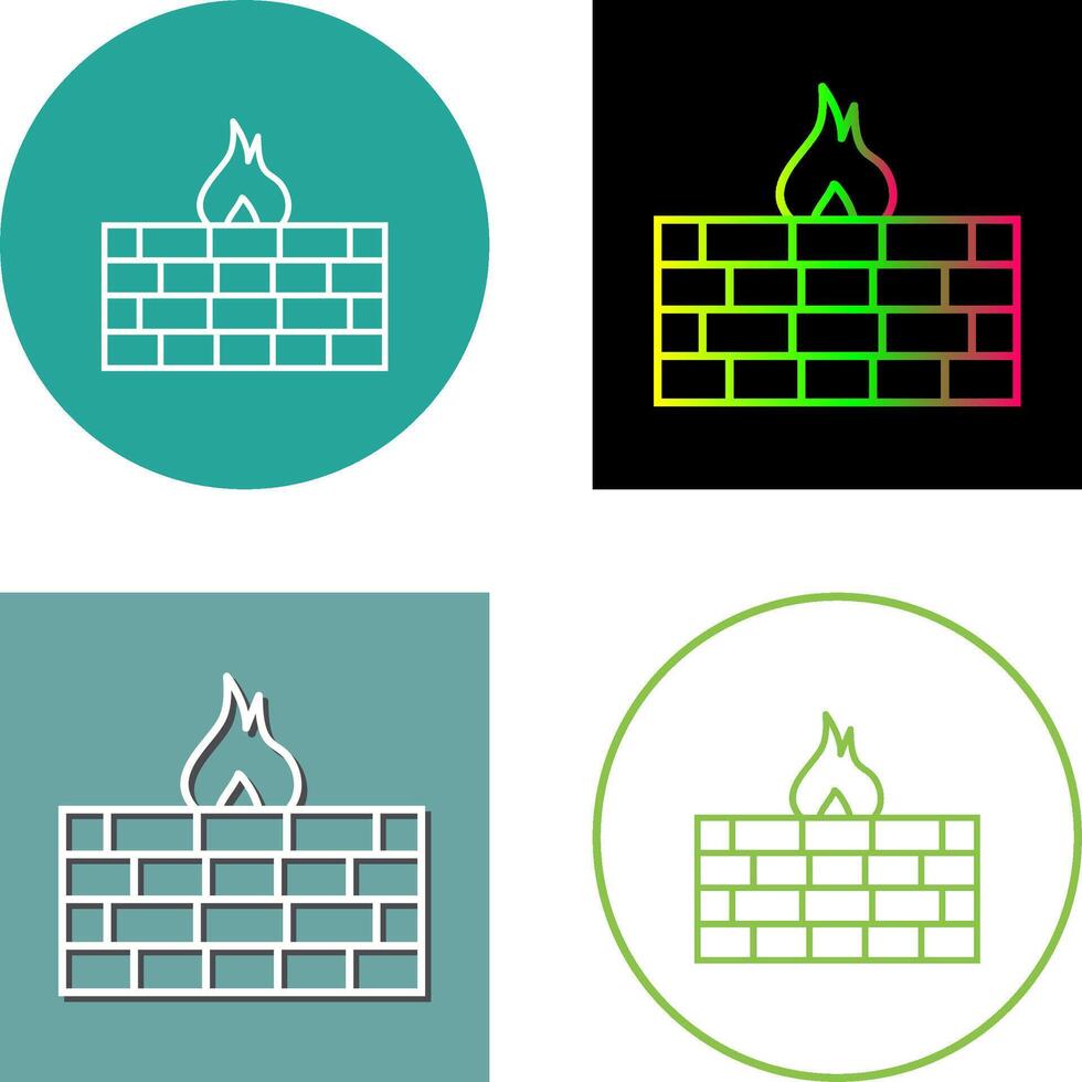 Unique Firewall Icon Design vector