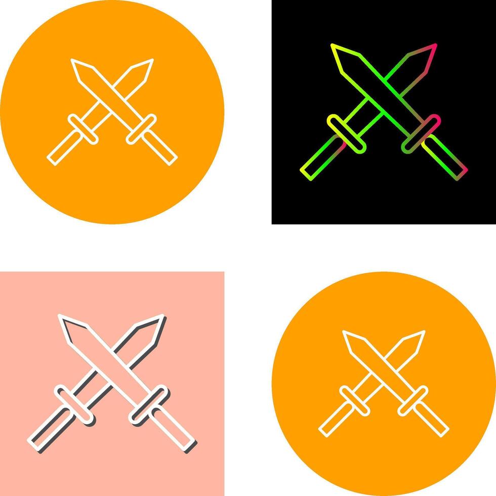 Unique Two Swords Icon Design vector