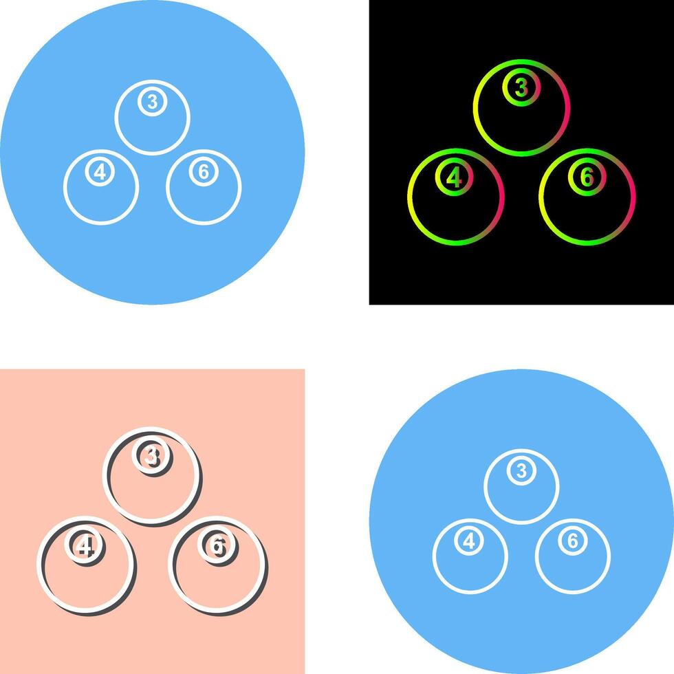 Unique Snooker Balls Icon Design vector