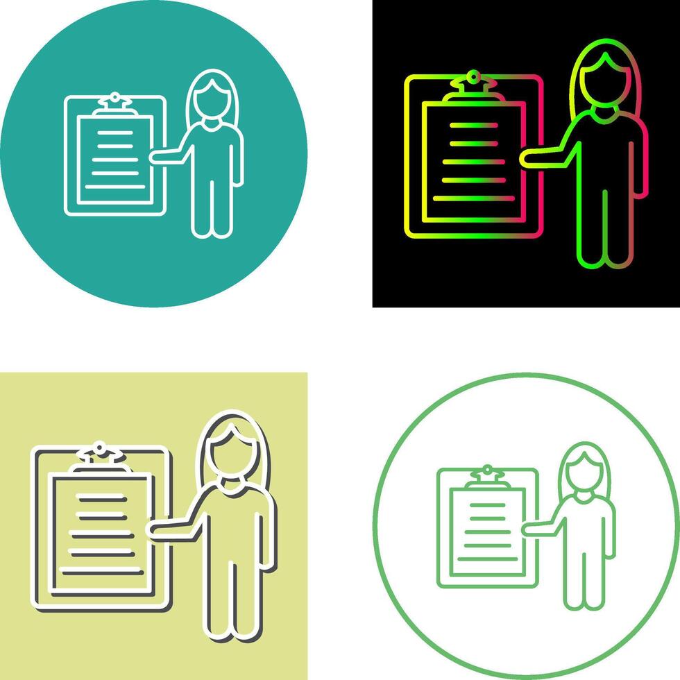 Unique Female Presenter Icon Design vector