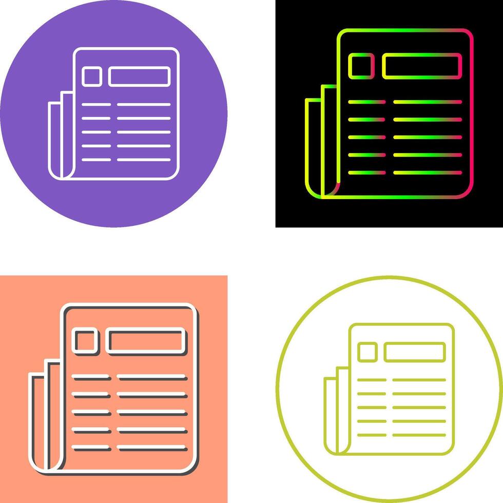 News Paper Icon Design vector