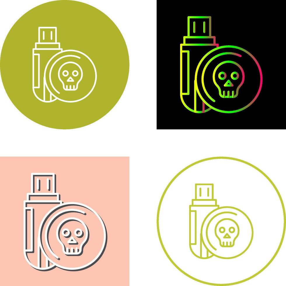 Infected Usb Drive Icon Design vector