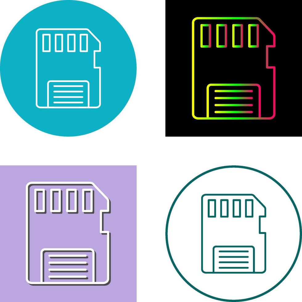 Memory Card Icon Design vector
