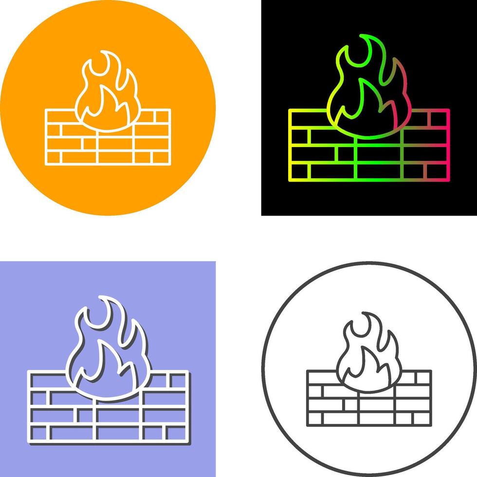 Firewall Icon Design vector