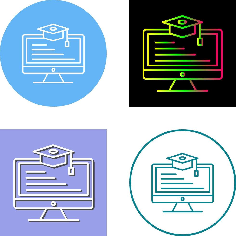 Online Learning Icon Design vector