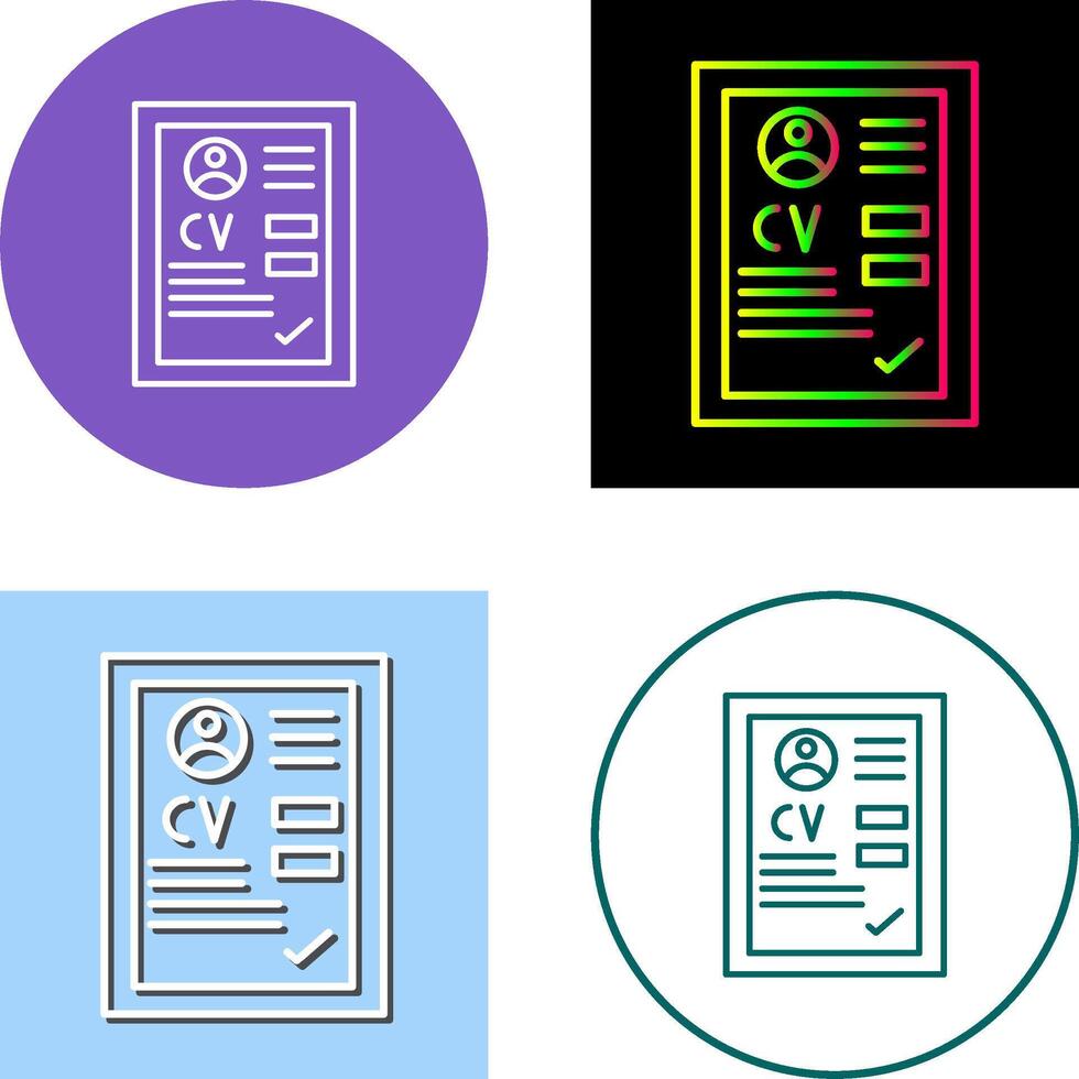 CV Icon Design vector