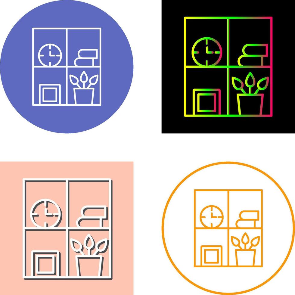 Bookshelf Icon Design vector