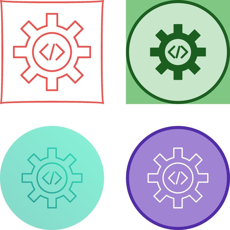 Unique Code Optimization Icon Design vector