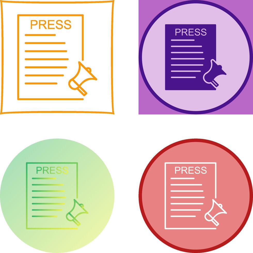Unique Press Releases Icon Design vector