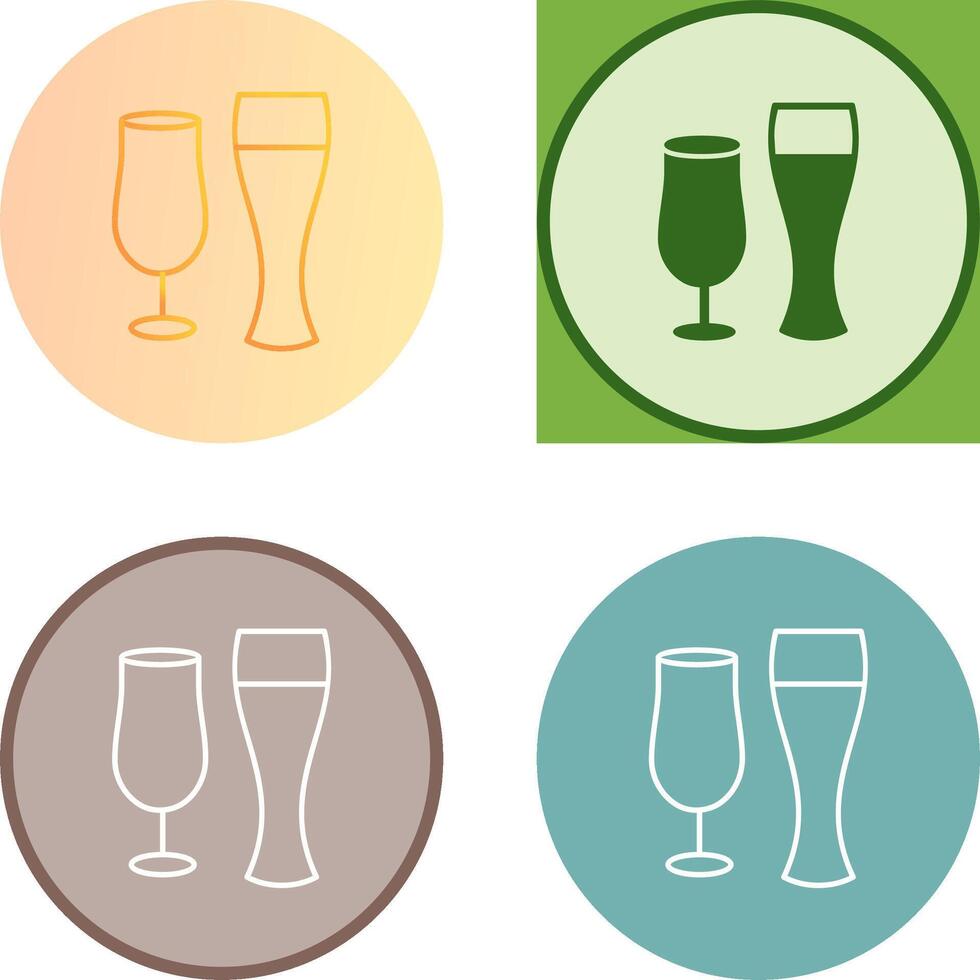 Unique Beer Glasses Icon Design vector