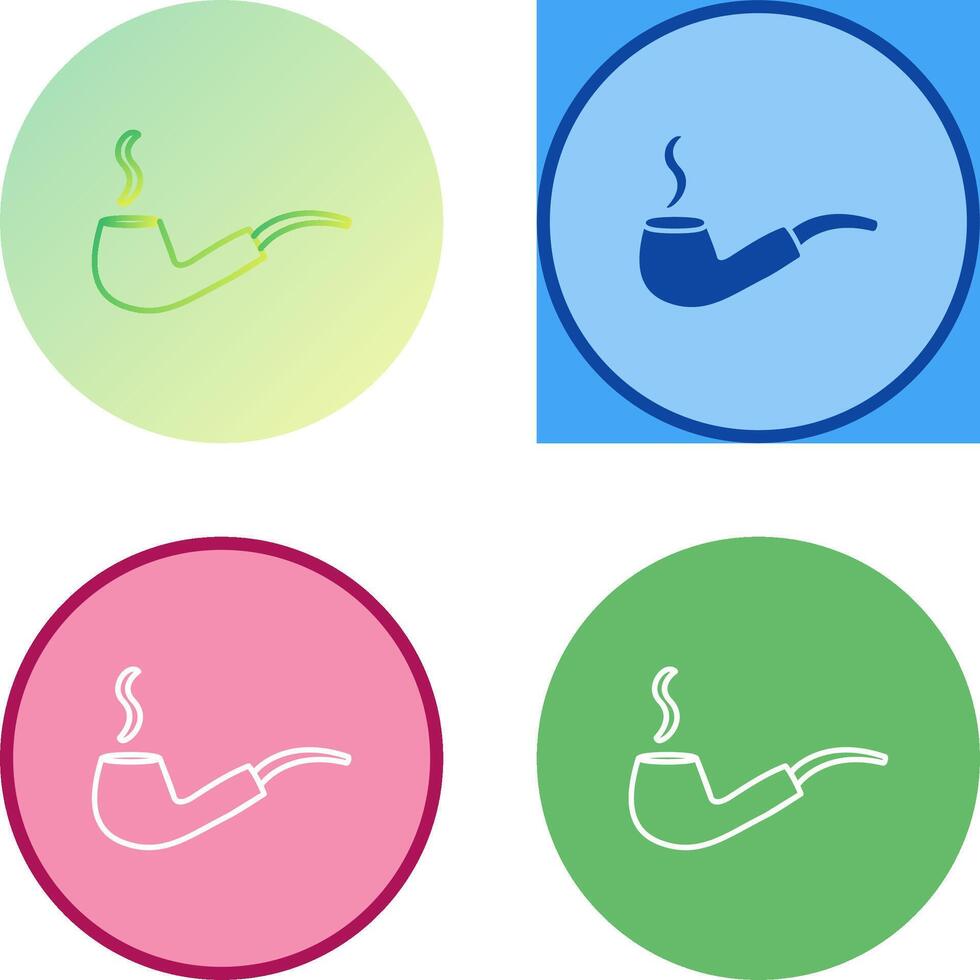 Unique Lit Smoking Pipe Icon Design vector