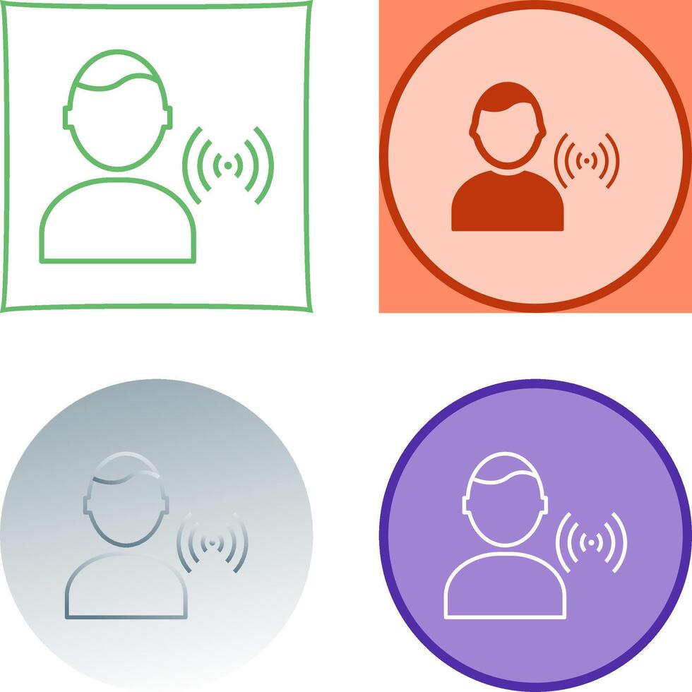 Unique Signal on User Icon Design vector