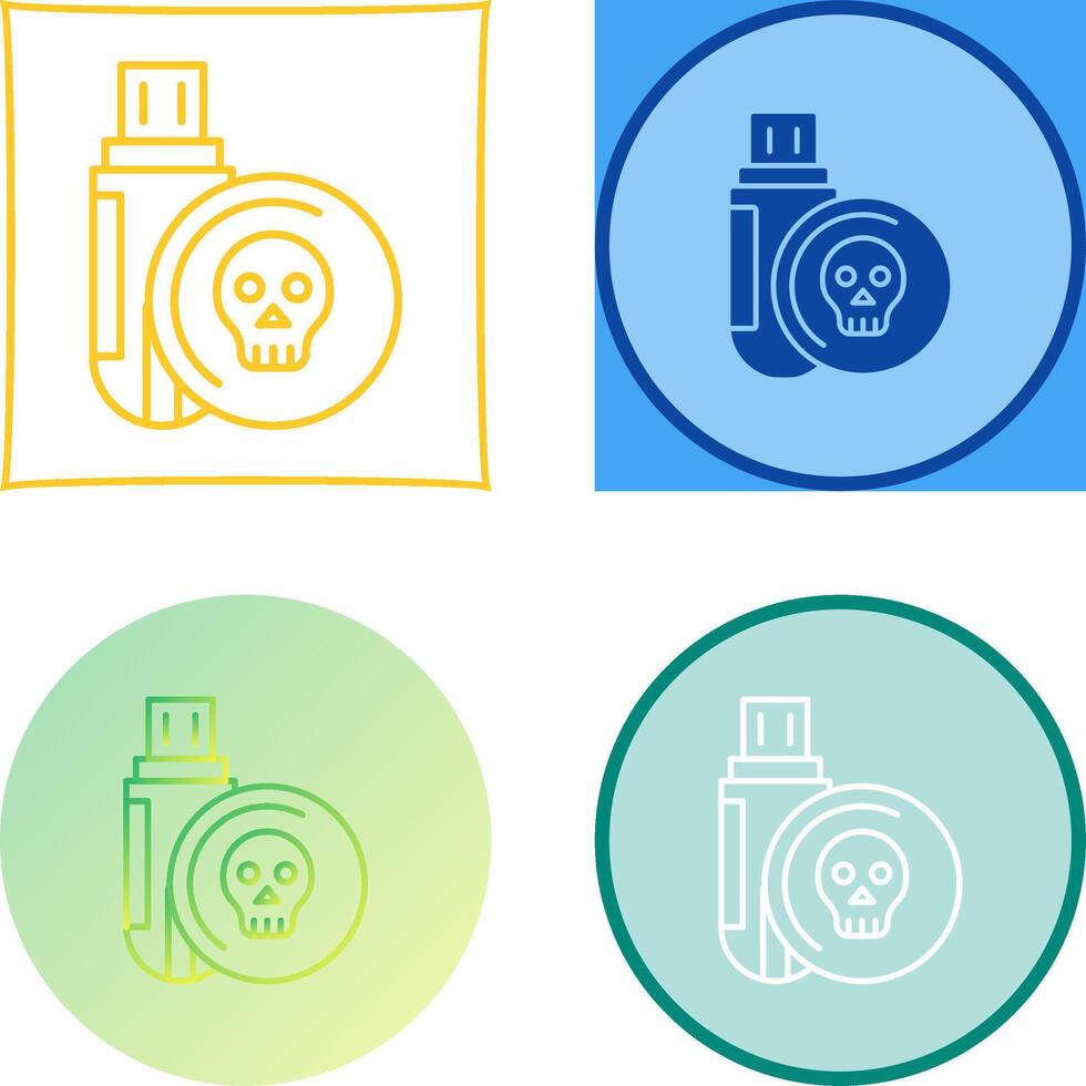 Infected Usb Drive Icon Design vector