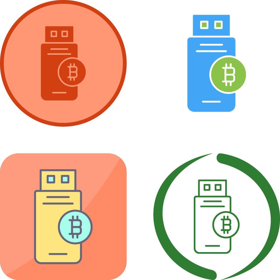 Bitcoin Usb Device Icon Design vector