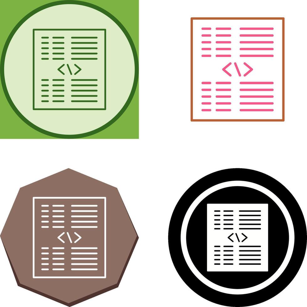 Piece of Code Icon Design vector