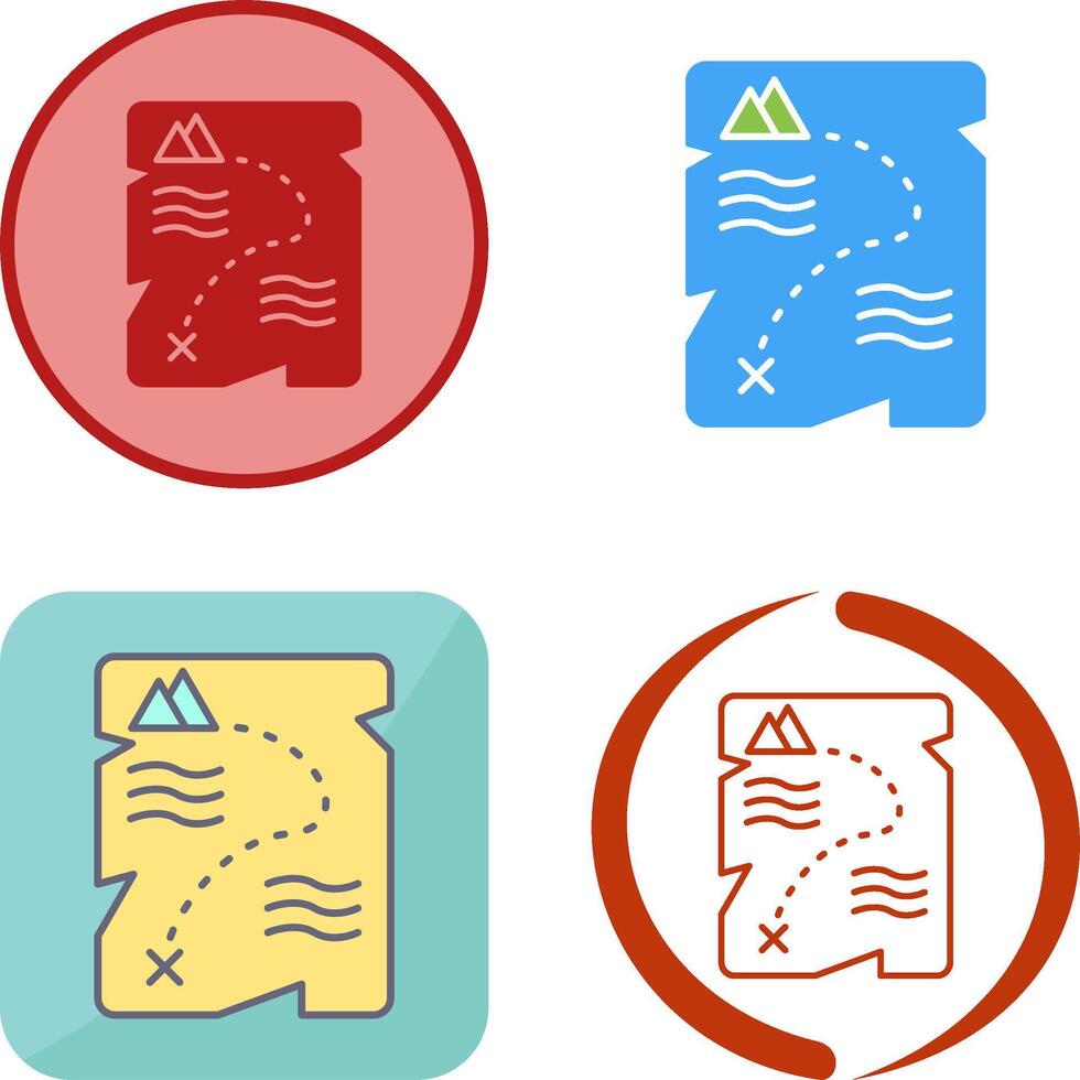 Treasure Map Icon Design vector