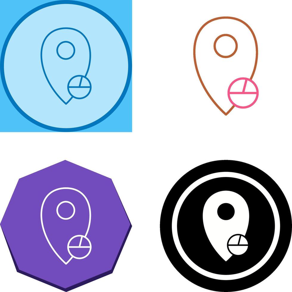 Location Statistics Icon Design vector