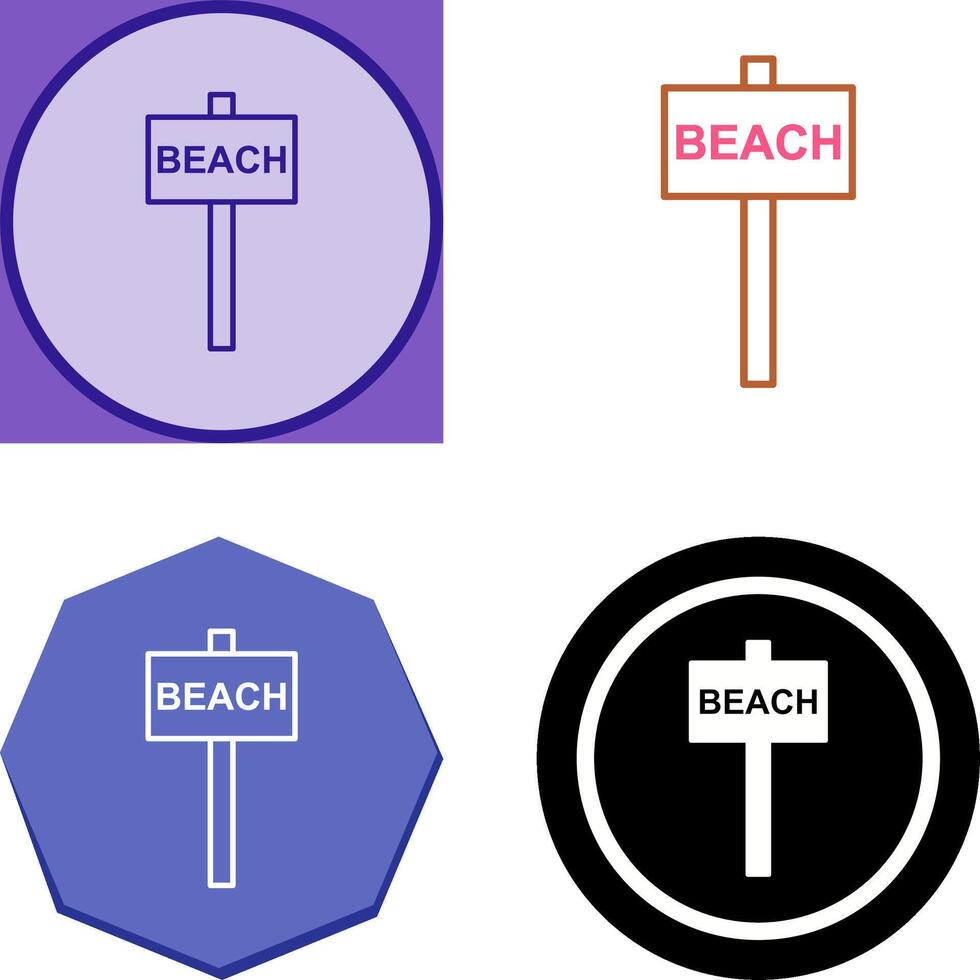 Beach Sign Icon Design vector