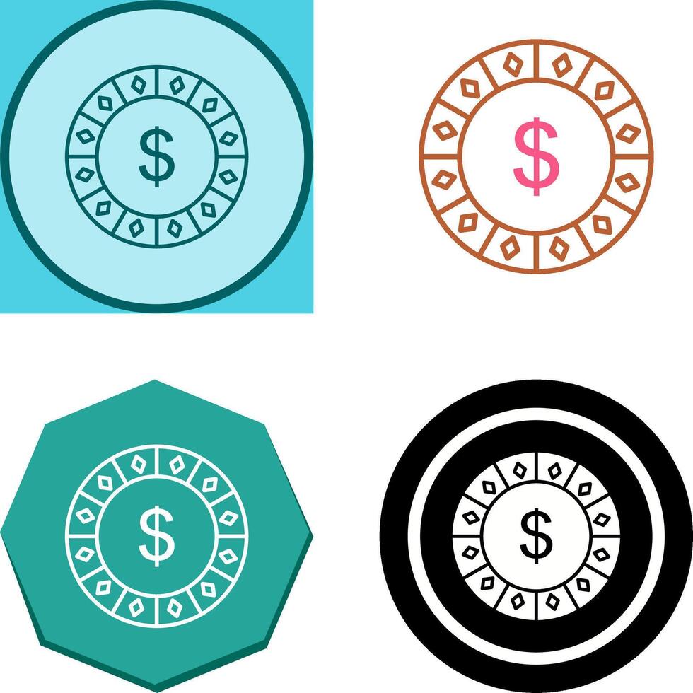Dollar Chip Icon Design vector