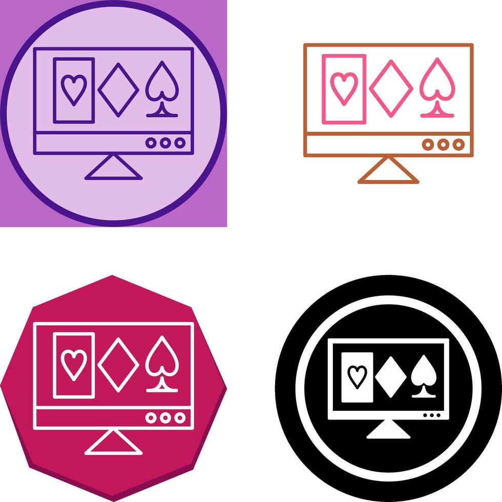 Online Gambling Icon Design vector