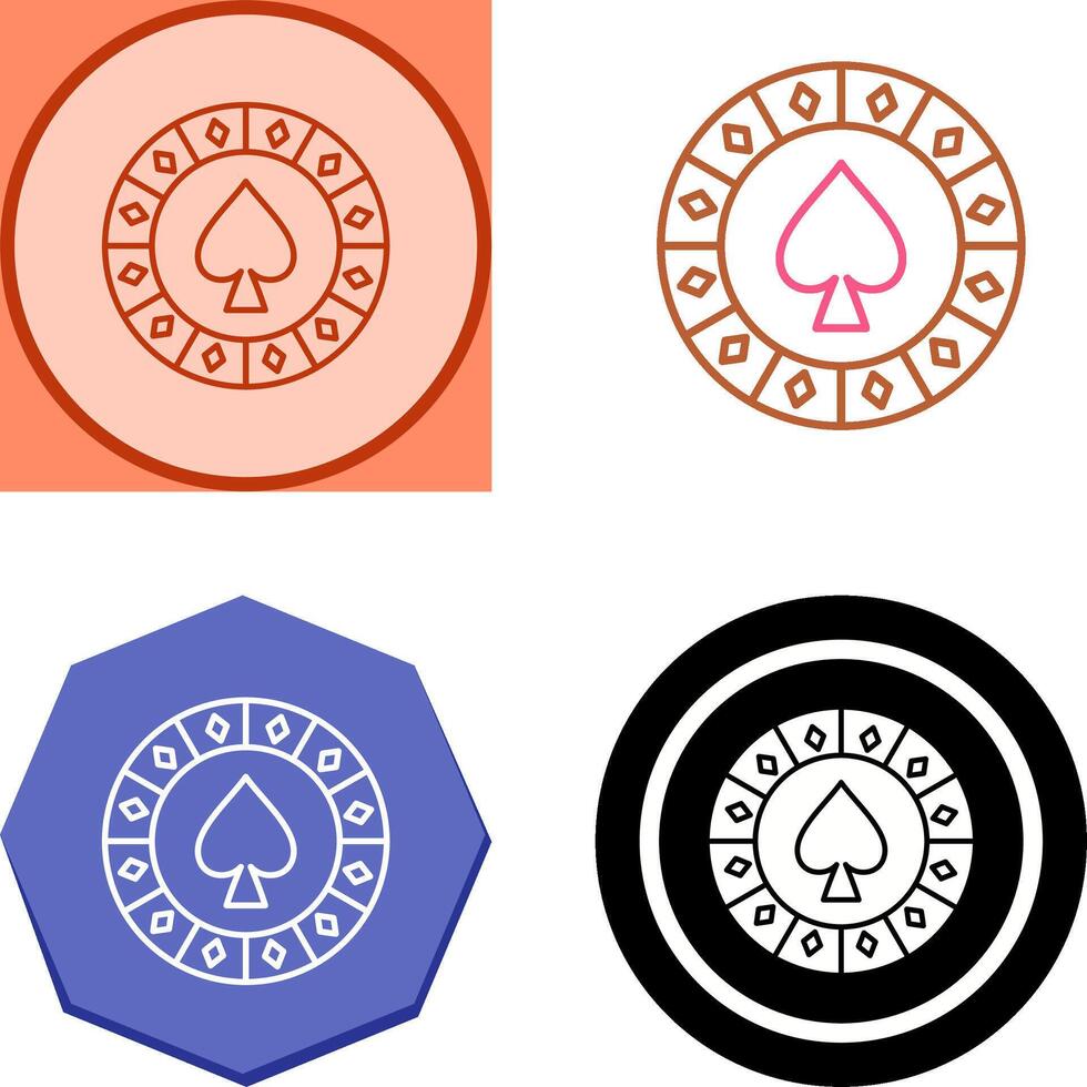 Spade Chip Icon Design vector