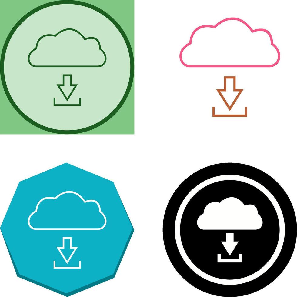Unique Download from Cloud Icon Design vector