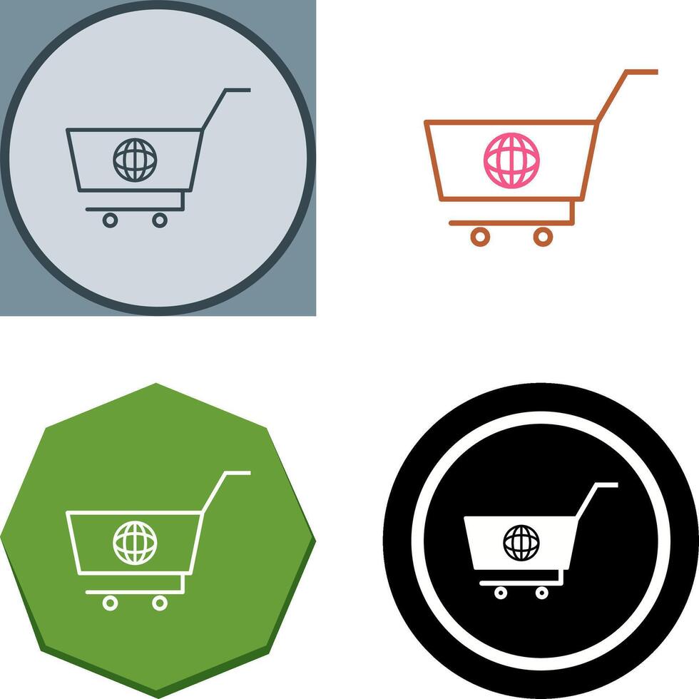 Unique Global Shopping Icon Design vector