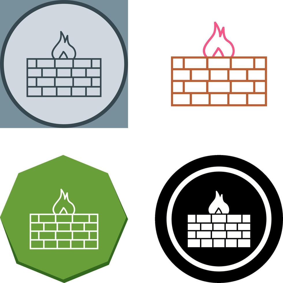 Unique Firewall Icon Design vector
