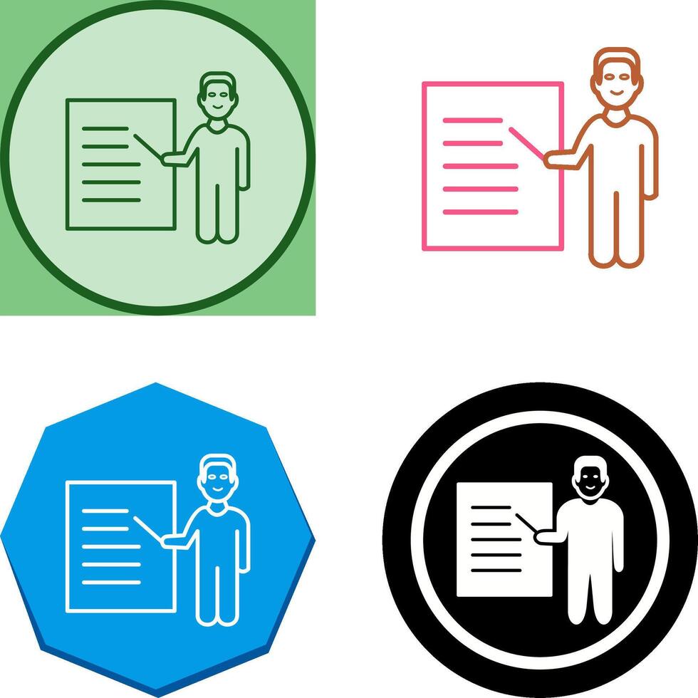 Unique Male Presenter Icon Design vector