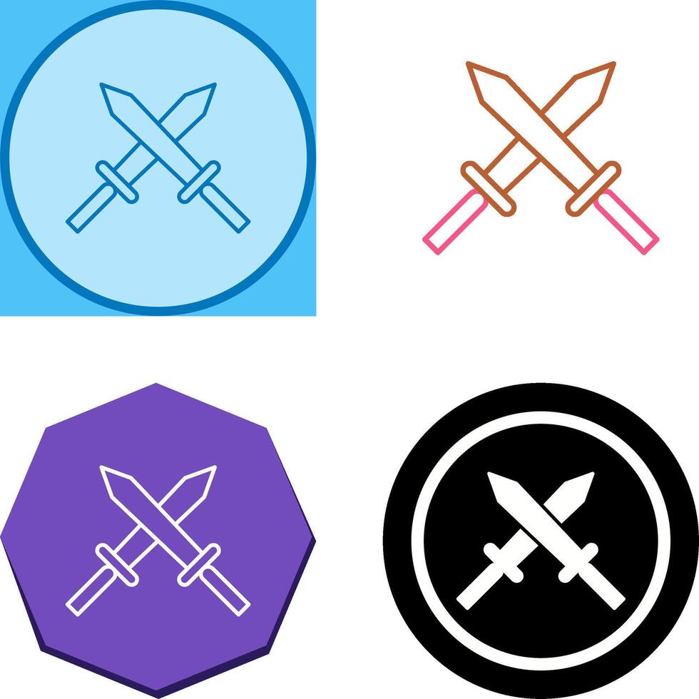 Unique Two Swords Icon Design vector
