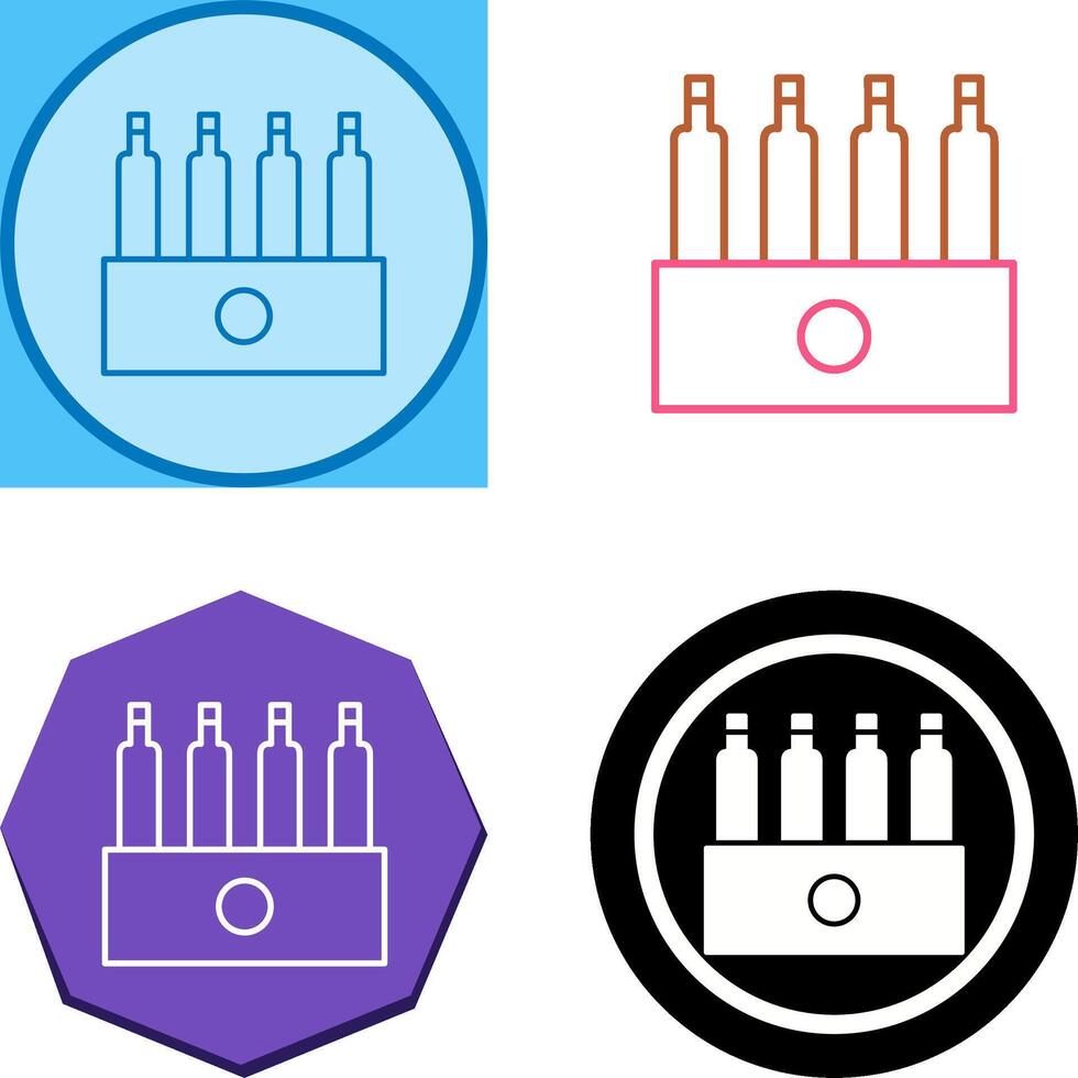 Unique Pack of Beers Icon Design vector