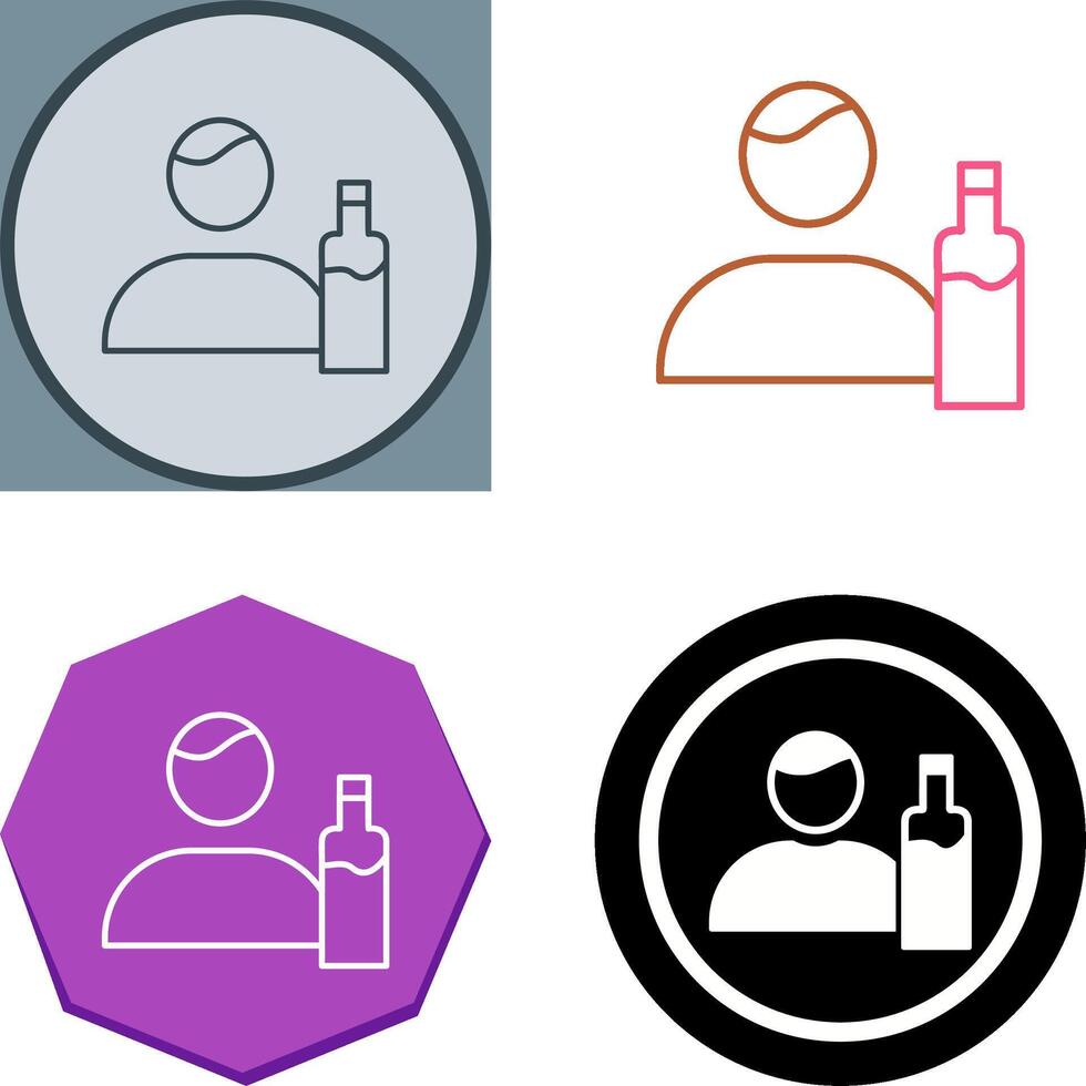 Unique Man And Drink Icon Design vector