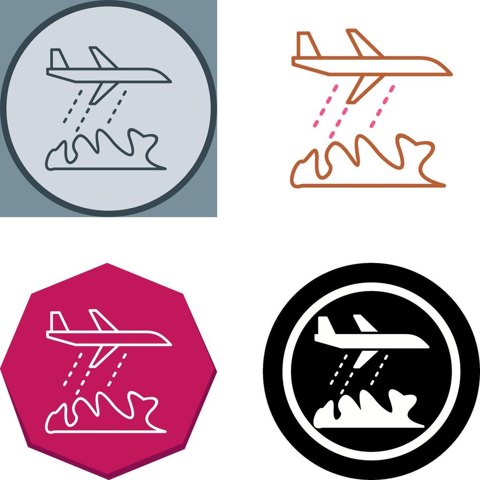 Unique Firefighter Plane Icon Design vector