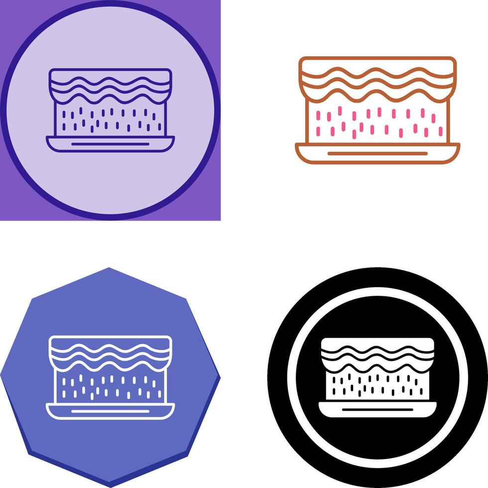 Unique Cream Cake Icon Design vector