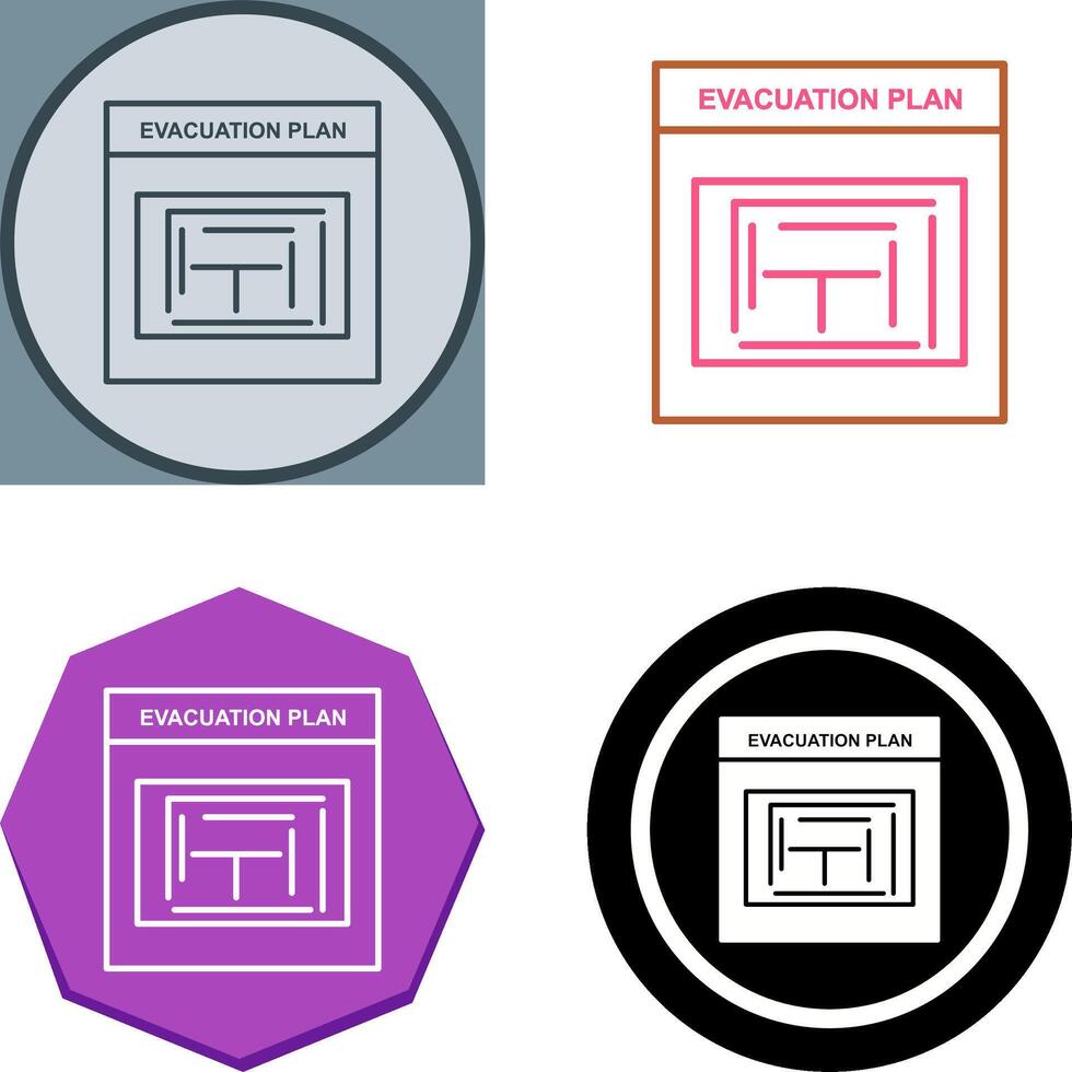 Evacuation Plan Icon Design vector
