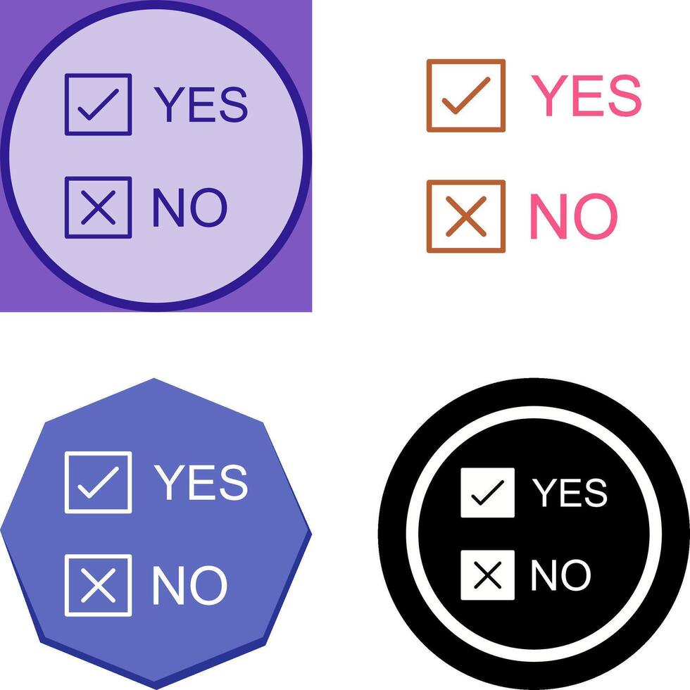 Yes No Option Icon Design vector