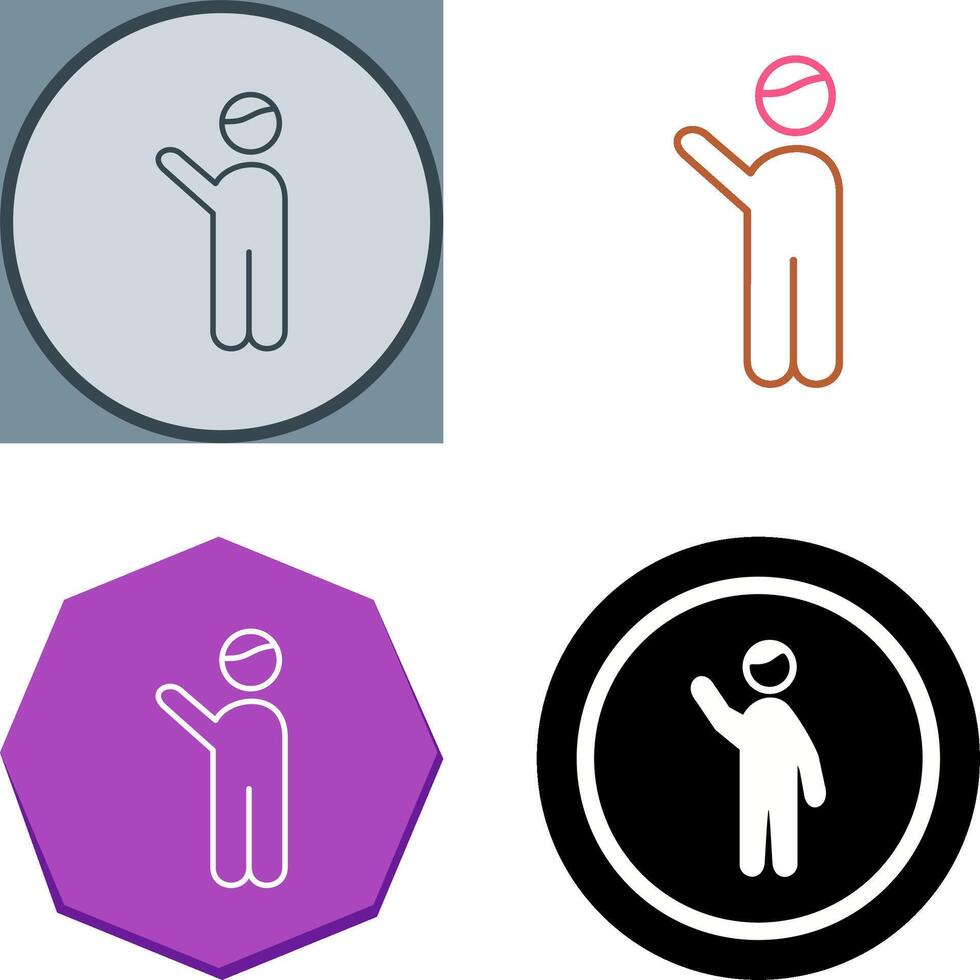 Waving to people Icon Design vector