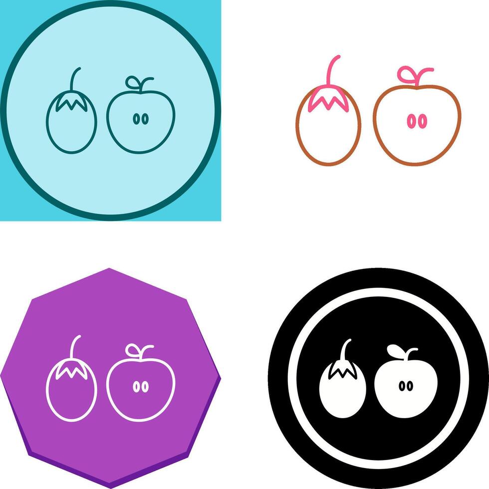 Fruits and VVegetables Icon Design vector