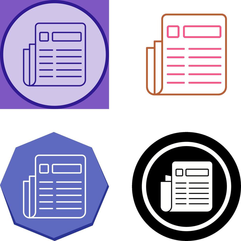 News Paper Icon Design vector
