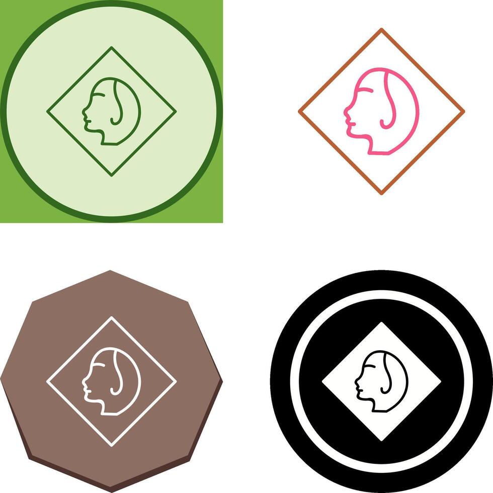 Painting of Woman Icon Design vector