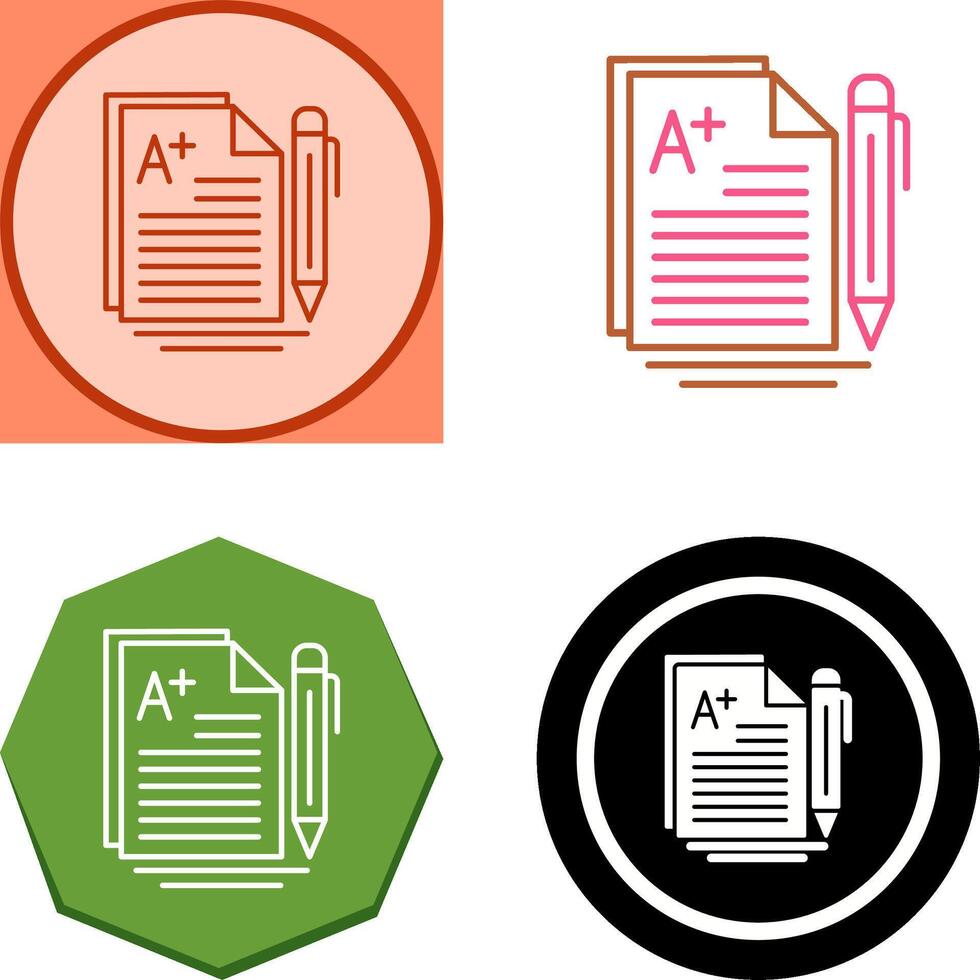 A Grade Icon Design vector