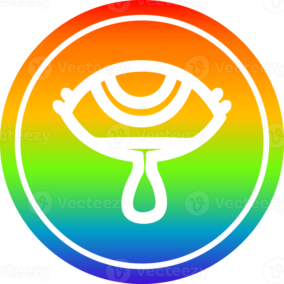 crying eye circular icon with rainbow gradient finish png