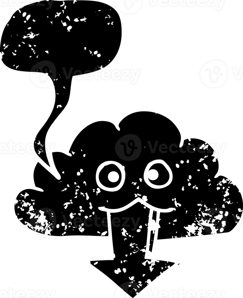 hand drawn speech bubble cartoon download from the cloud distressed icon png