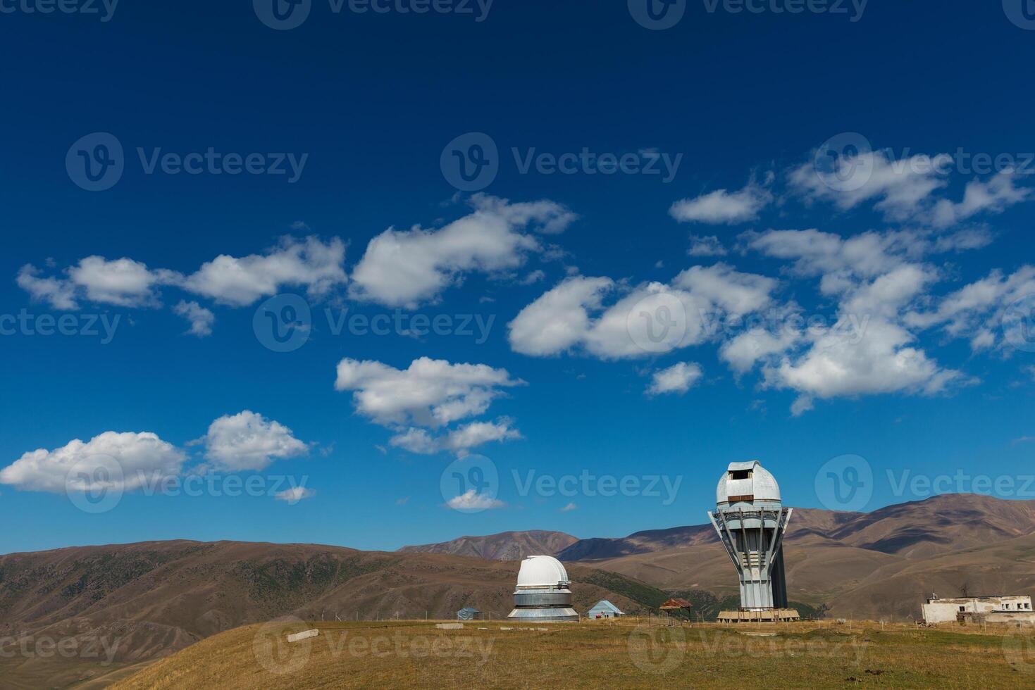 The telescope in the mountains of Kazakhstan. Abandoned Observatory. Assy Plateau. photo