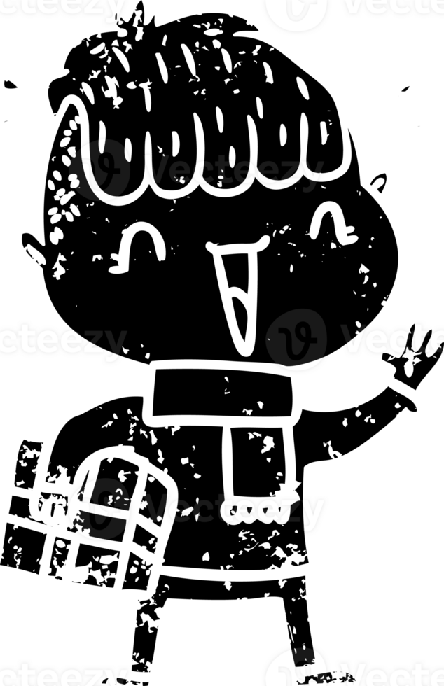 cartoon happy boy surprised distressed icon png