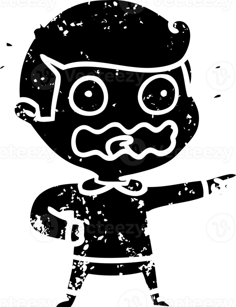 cartoon stressed out pointing distressed icon png