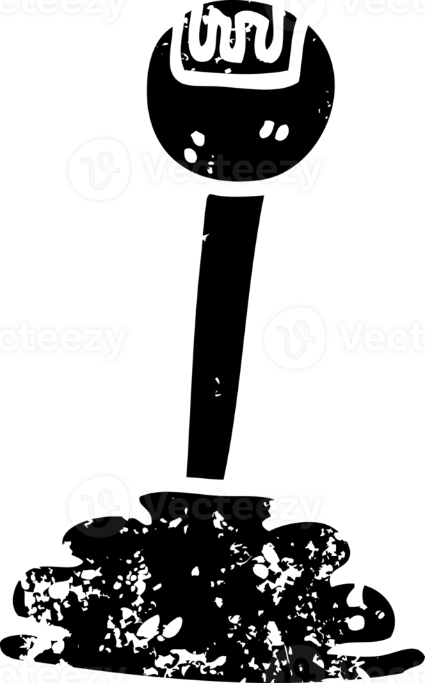 line drawing cartoon gear shift distressed icon png