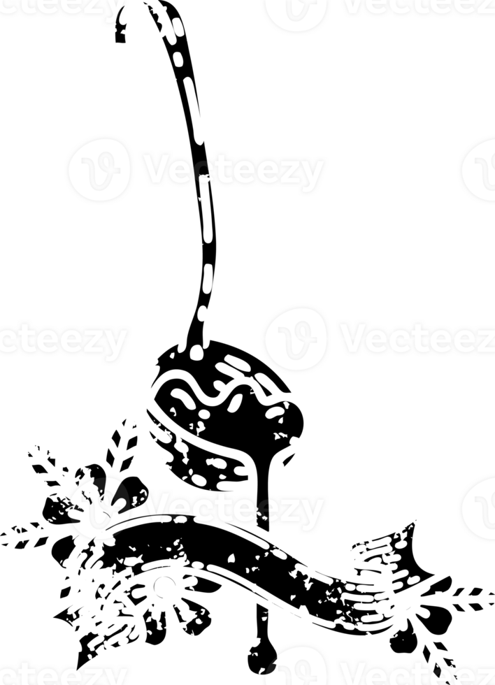 scroll banner with black line work tattoo style ladle of gravy distressed icon png